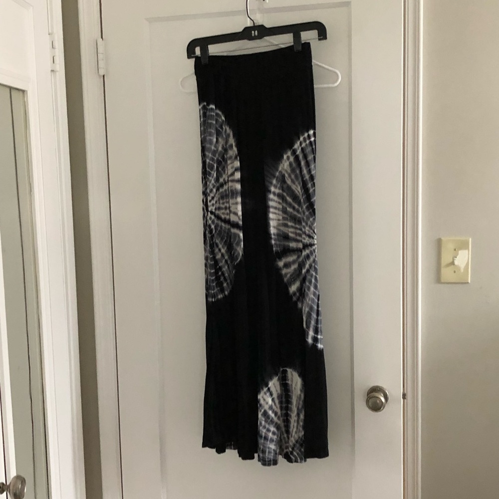 Navy tie dye maxi skirt